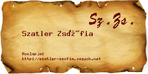 Szatler Zsófia névjegykártya