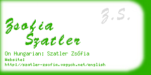zsofia szatler business card